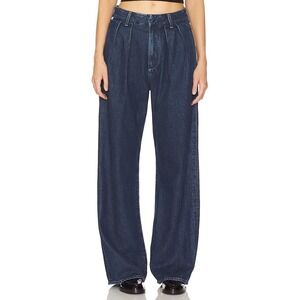 Citizens of Humanity Petra pleated high rise wide-leg jeans in dark blue Eden 25